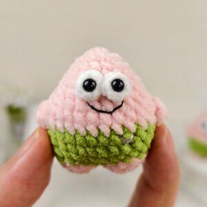 Handmade Amigurumi Crochet Patrick Star Plushie